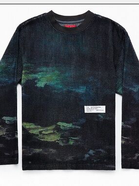 PacSun x The Met Moonlight Mesh Long Sleeve Tee Size M Artistic Sheer Top